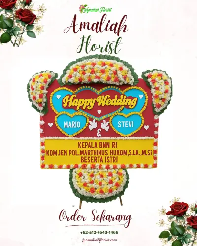 Karangan Papan Bunga Pernikahan di Andonohu